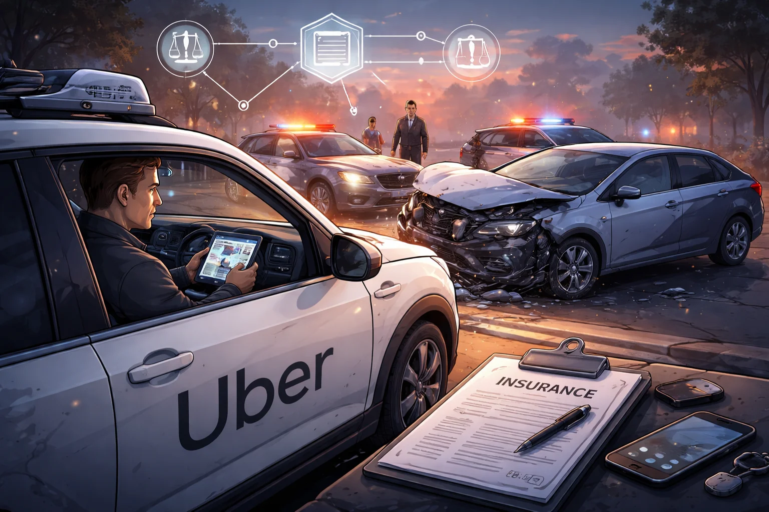 uber self driving backup driver causes accident liability insurance