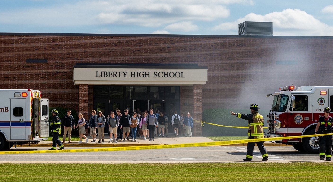 liberty high school gas evacuation